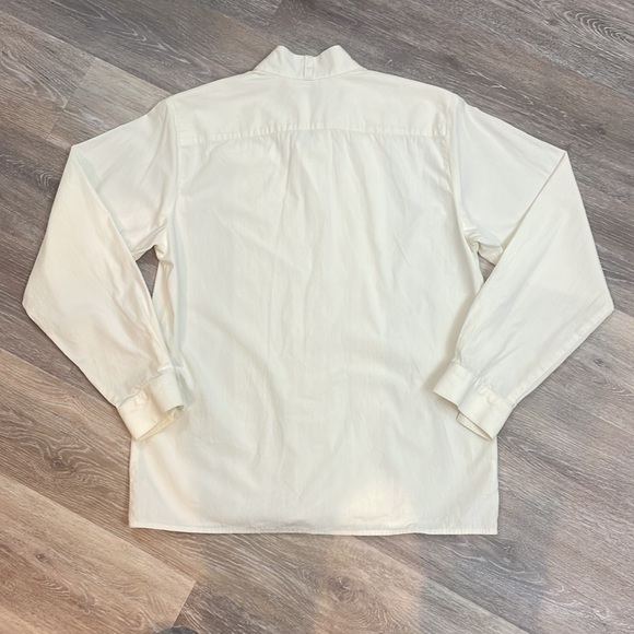 Talbots Cream Cotton Pleat Front Low Collar Size 10 - Picture 12 of 13